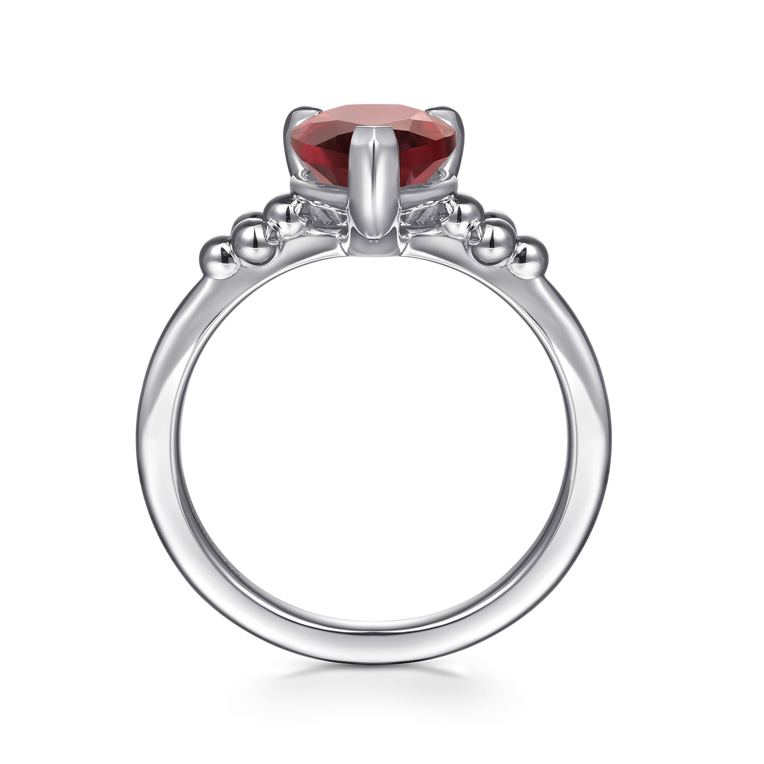 925 Sterling Silver Pear Garnet Bujukan Ring