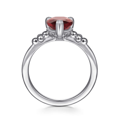 925 Sterling Silver Pear Garnet Bujukan Ring