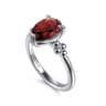 925 Sterling Silver Pear Garnet Bujukan Ring