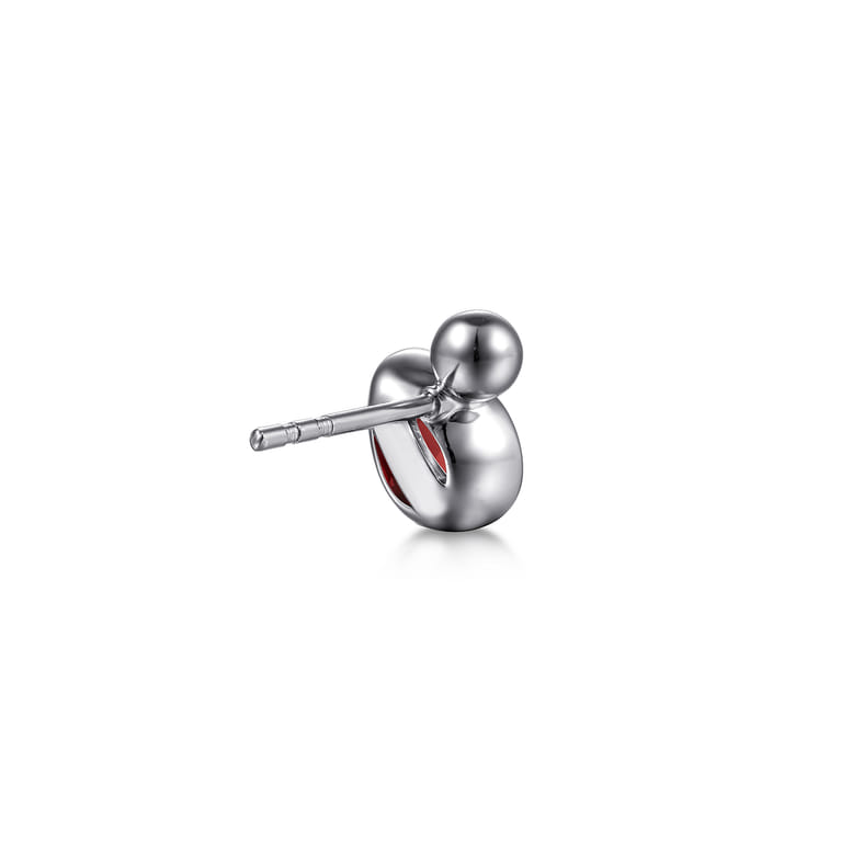 925 Sterling Silver Pear Garnet Bujukan Stud Earrings - Shot 2