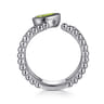 925 Sterling Silver Pear Peridot Bujukan Open Ring