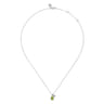 925 Sterling Silver Pear Peridot Bujukan Pendant Necklace