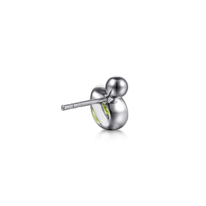 925 Sterling Silver Pear Peridot Bujukan Stud Earrings