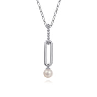 925 Sterling Silver Pearl Bujukan Drop Necklace
