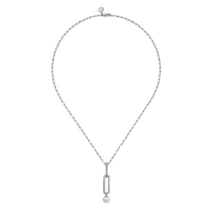 925 Sterling Silver Pearl Bujukan Drop Necklace