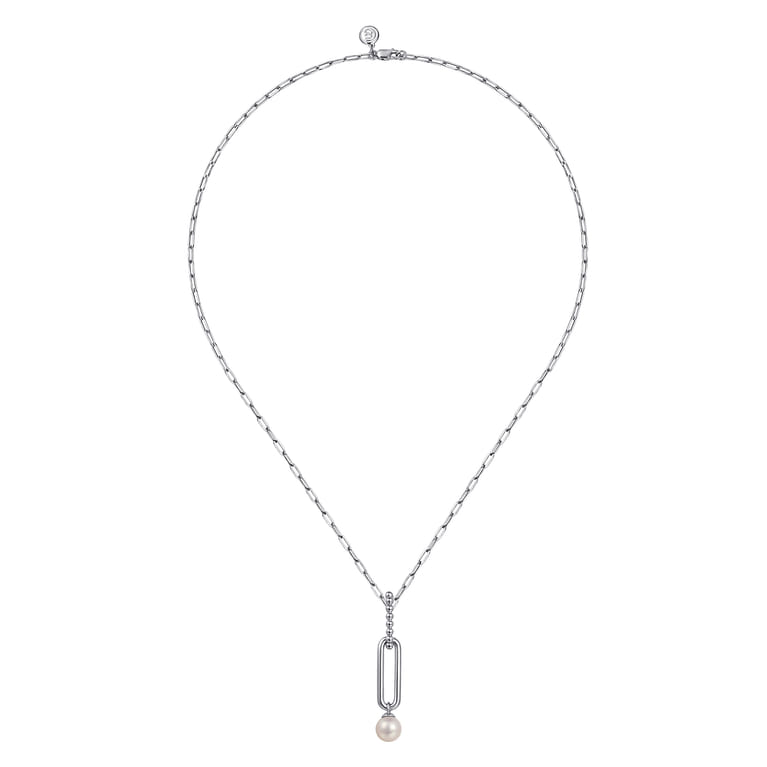 925 Sterling Silver Pearl Bujukan Drop Necklace - Shot 2