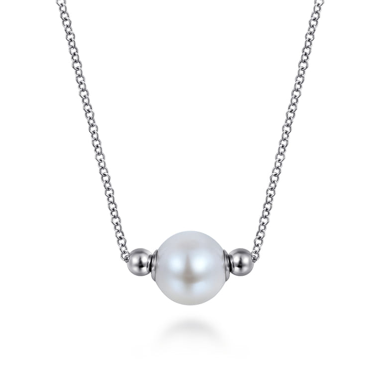925 Sterling Silver Pearl Bujukan Fashion Necklace - Shot 1