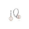 925 Sterling Silver Pearl Leverback Earrings