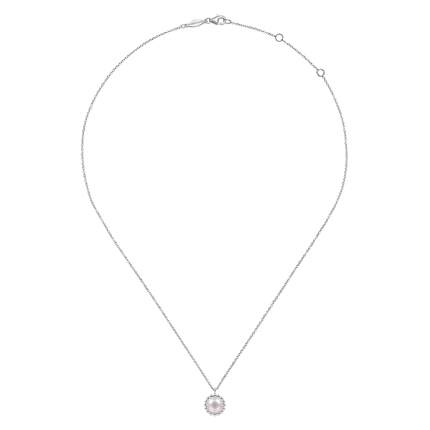 925 Sterling Silver Pearl Pendant Necklace-Bujukan