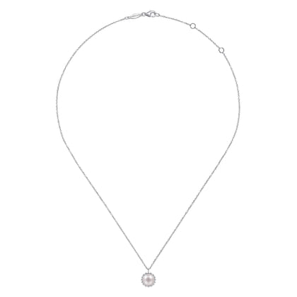 925 Sterling Silver Pearl Pendant Necklace-Bujukan
