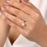 925 Sterling Silver Pearl Ring with Bezel Set Side Diamonds - 0.05 ct