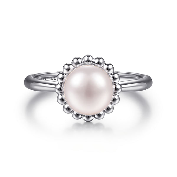 Starlight Sterling Silver Ring w/Pearl and Citrin Stone