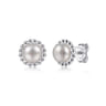 925 Sterling Silver Pearl Stud Earrings-Bujukan