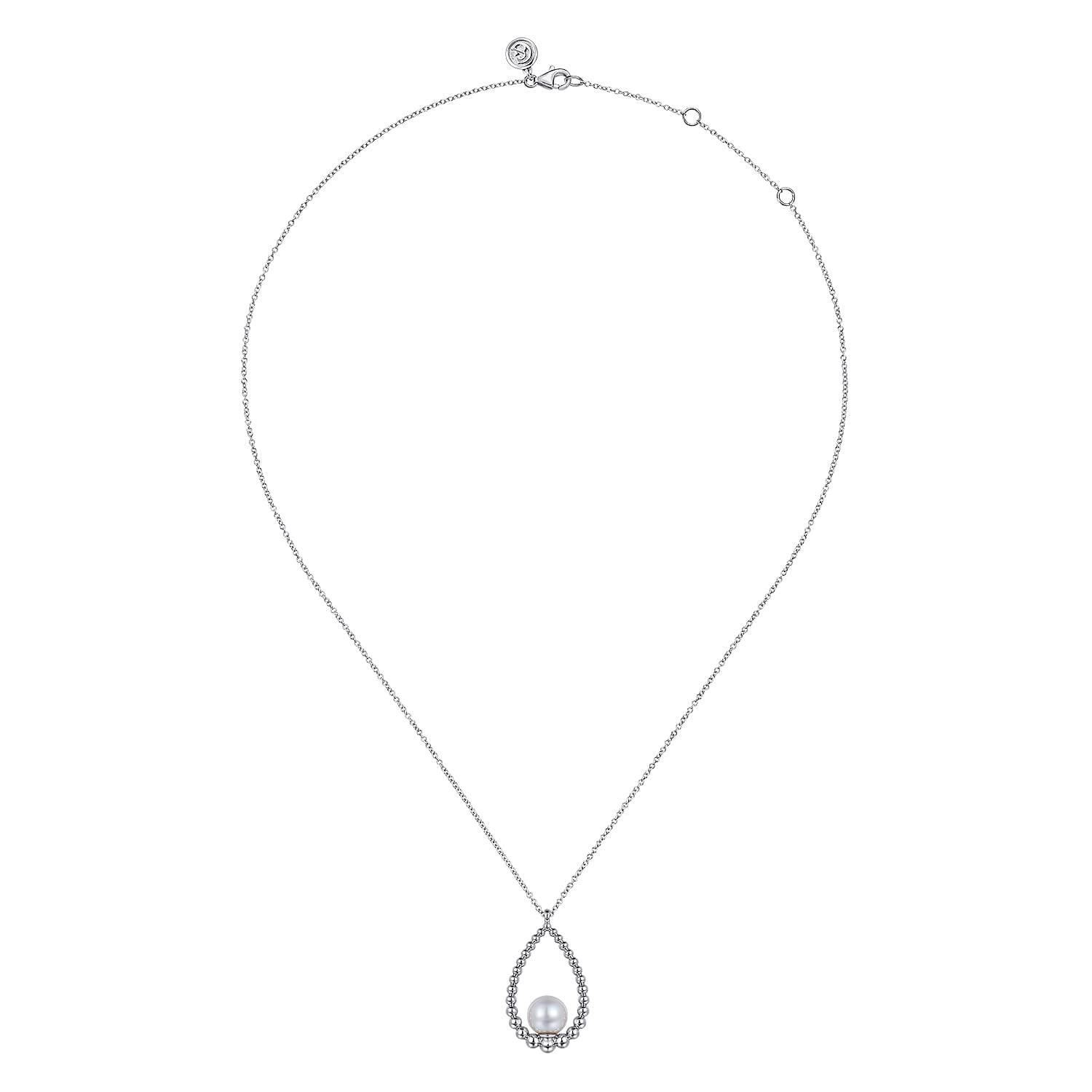 925 Sterling Silver Pearl Teardrop Necklace-Bujukan