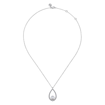 925 Sterling Silver Pearl Teardrop Necklace-Bujukan