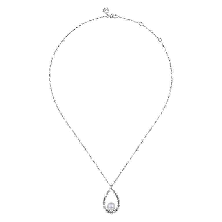 925 Sterling Silver Pearl Teardrop Necklace-Bujukan - Shot 2