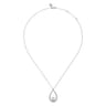 925 Sterling Silver Pearl Teardrop Necklace-Bujukan