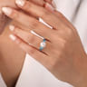 925 Sterling Silver Pearl and Blue Topaz Ring