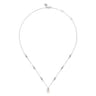925 Sterling Silver Pearl and Bujukan Beads Station Necklace