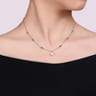 925 Sterling Silver Pearl and Bujukan Beads Station Necklace