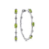 925 Sterling Silver Peridot Bujukan Classic 40mm Hoop Earrings
