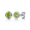 925 Sterling Silver Peridot Stud Earrings