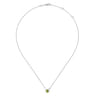 925 Sterling Silver Peridot and Diamond Pendant Necklace - 0.02 ct