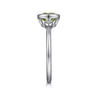 925 Sterling Silver Peridot and Diamond Ring - 0.05 ct