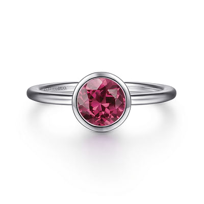 925 Sterling Silver Pink Tourmaline Ladies Ring