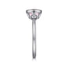 925 Sterling Silver Pink Zircon and Diamond Ring - 0.05 ct