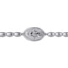 925 Sterling Silver Plain Oval Beads Saint Mens Bracelet