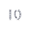 925 Sterling Silver Pyramid Huggie Earrings