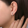 925 Sterling Silver Pyramid Huggie Earrings