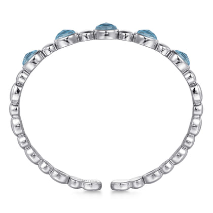 925 Sterling Silver Rock Crystal Turquoise Bangle