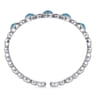 925 Sterling Silver Rock Crystal Turquoise Bangle