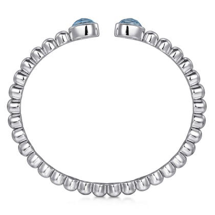 925 Sterling Silver Rock Crystal  Turquoise Bangle