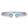 925 Sterling Silver Rock Crystal  Turquoise Bangle