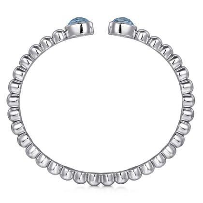 925 Sterling Silver Rock Crystal  Turquoise Bangle