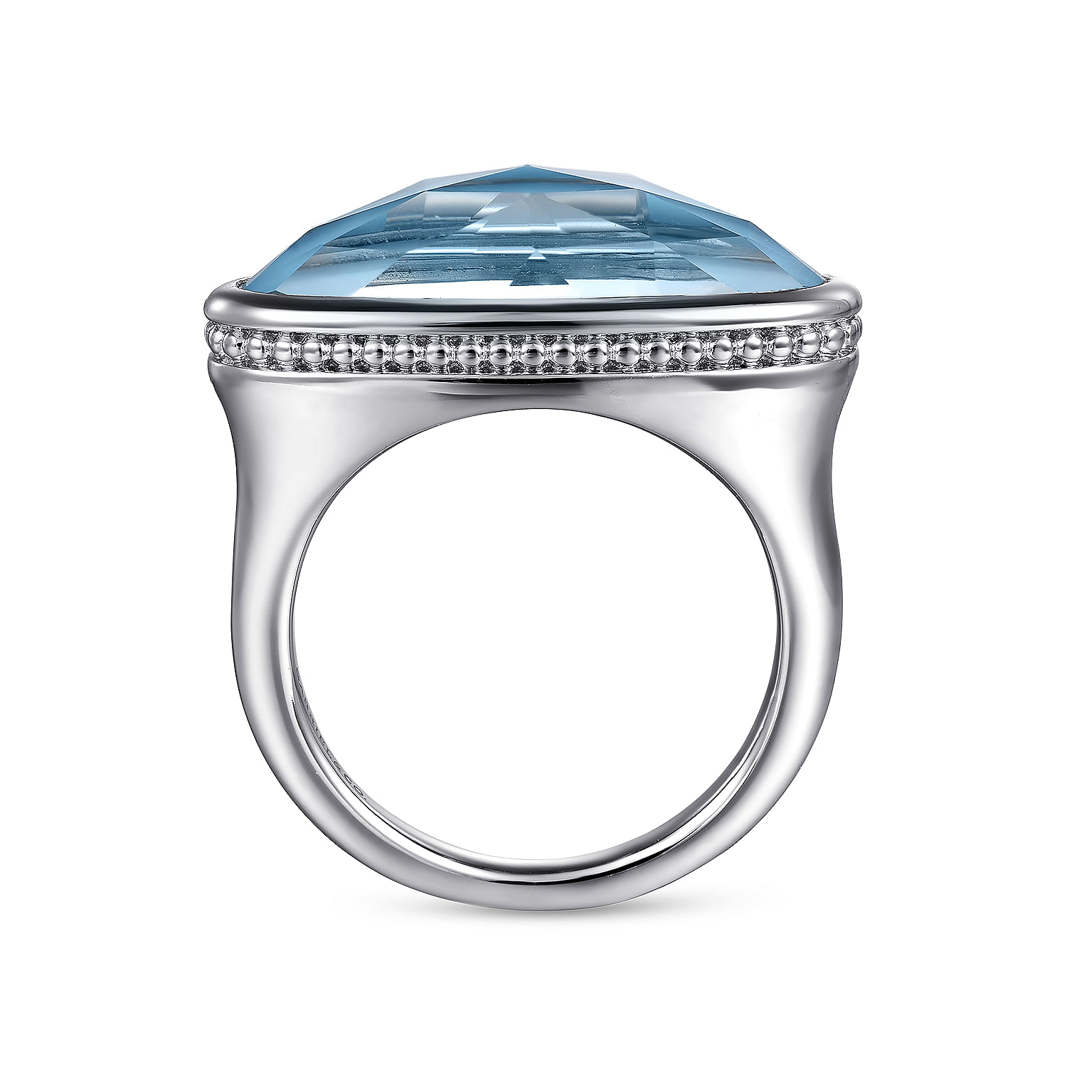 925 Sterling Silver Rock Crystal Turquoise Bujukan Lady's Signet Ring