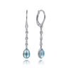 925 Sterling Silver Rock Crystal White MOP Green Onyx Earrings with White Sapphire