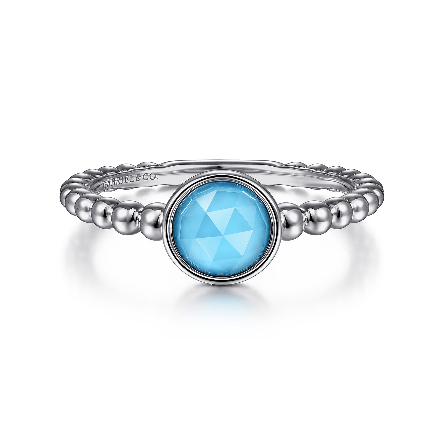 925 Sterling Silver Rock Crystal and Turquoise Bujukan Ring - Shot 1