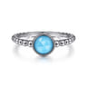 925 Sterling Silver Rock Crystal and Turquoise Bujukan Ring