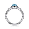 925 Sterling Silver Rock Crystal and Turquoise Bujukan Ring