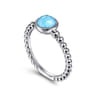 925 Sterling Silver Rock Crystal and Turquoise Bujukan Ring