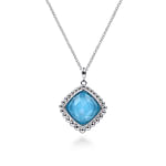 925-Sterling-Silver-Rock-Crystal-and-Turquoise-Pendant-Necklace1