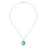 925 Sterling Silver Rock Crystal and Turquoise Pendant Necklace
