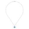 925 Sterling Silver Rock Crystal and Turquoise Pendant Necklace
