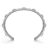 925 Sterling Silver Rock Crystal and White MOP Station Bangle