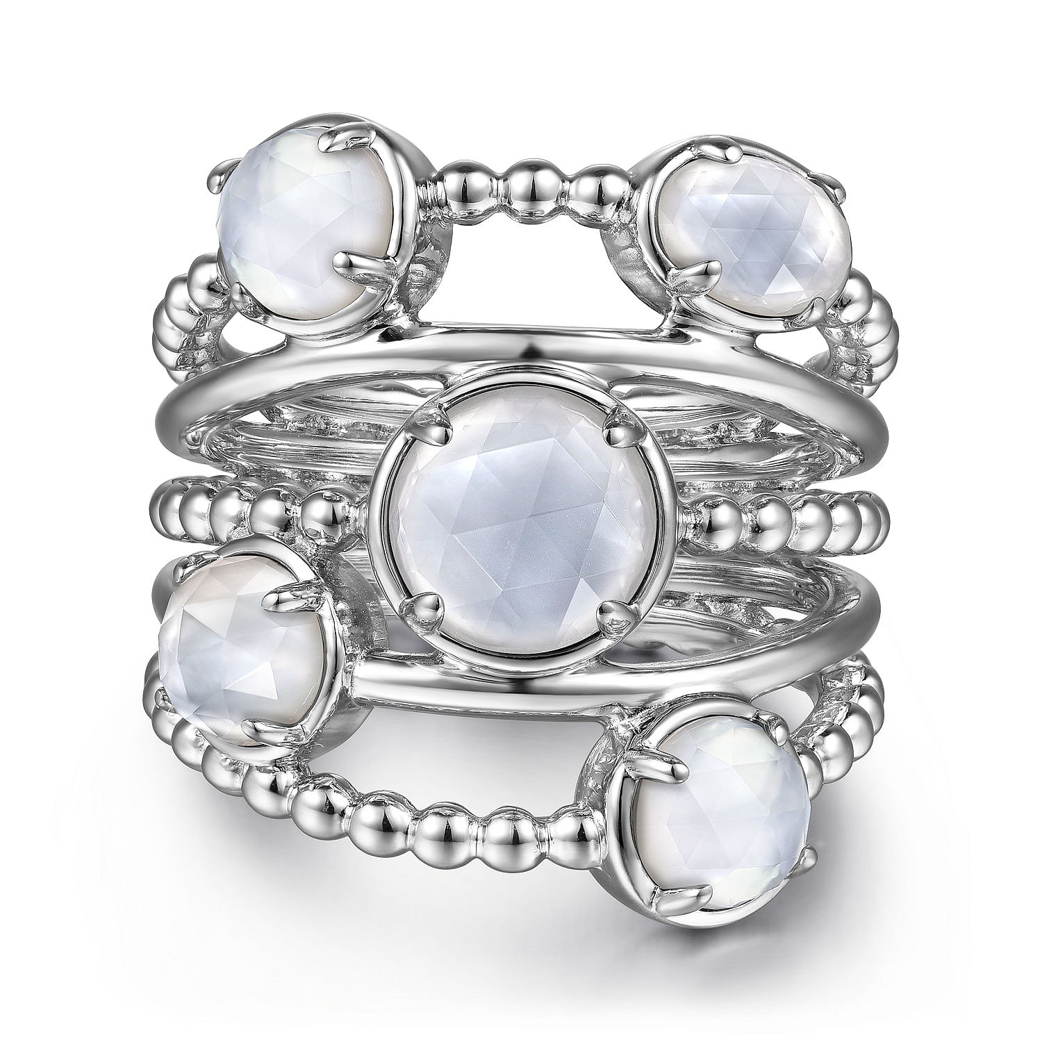 925-Sterling-Silver-Rock-Crystal-and-White-Mother-of-Pearl-Statement-Bubble-Ring1
