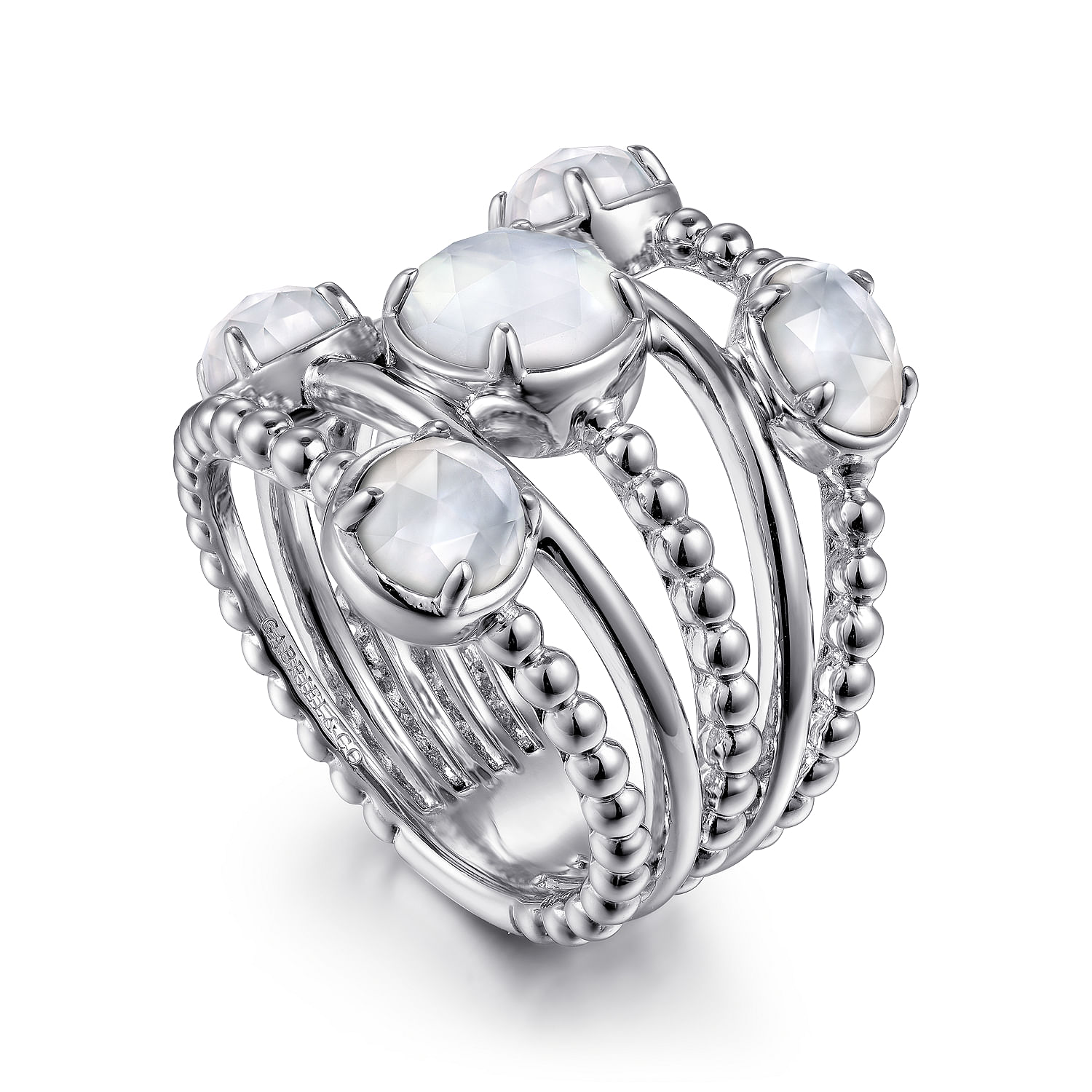 925-Sterling-Silver-Rock-Crystal-and-White-Mother-of-Pearl-Statement-Bubble-Ring3